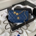 Chanel AP3424 Woc Mini Flap Bag Lambskin Blue