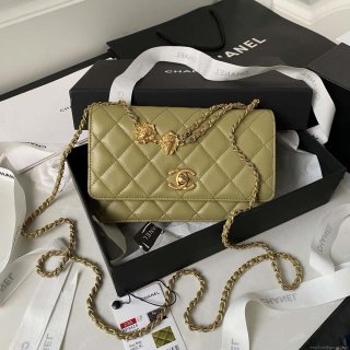 Chanel AP3424 Woc Mini Flap Bag Lambskin Lemon Yellow