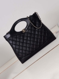 Chanel AS1010 31 Larage Shopping Bag Shiny Lambskin Black