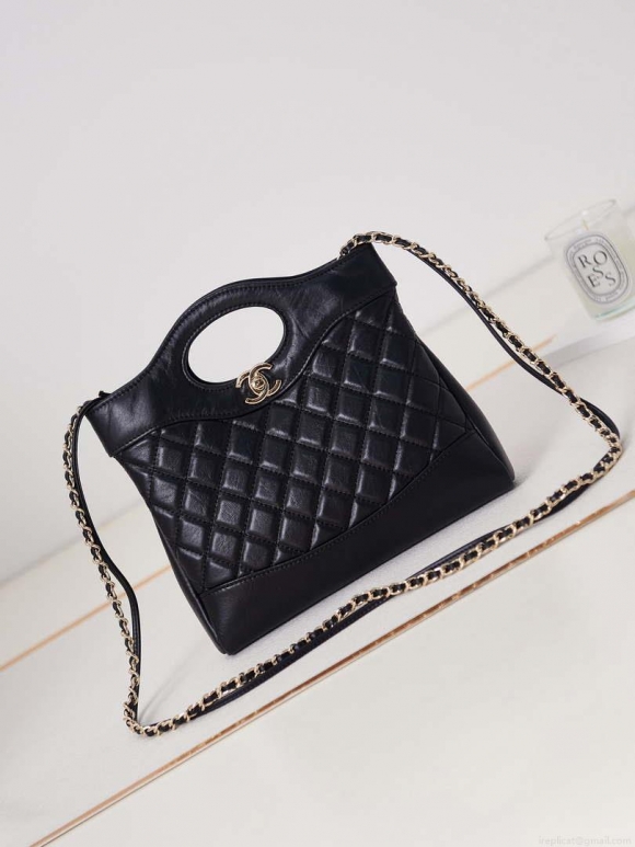 Chanel 31 mini Shopping Chain Lambskin leather AS4133 Bag Black