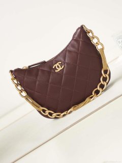 Chanel AS4220 HOBO Handbag Lambskin Wine Red