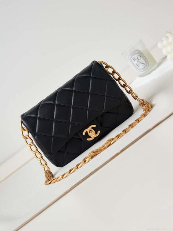 Chanel AS4231 Small Flap Bag Lambskin Black