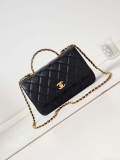 Chanel AS4232 Small Flap Bag With Top Handle Lambskin Black