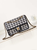 Chanel AS3767 Flap Bag Woven Lambskin Black