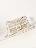 Chanel AS3767 Flap Bag Woven Lambskin White