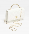 Chanel AP3504 Woc Wallet On Chain lambskin Imitation Pearls Strass & Gold white