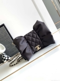 Chanel AS4098 23A Clutch satin bow evening bag Black