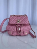 Chanel AS3860 Backpack Shiny Lambskin Gold Pink