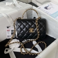 Chanel AS4306 Small Flap bag with Handle Lambskin Black