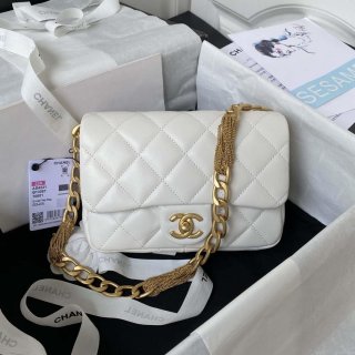 Chanel AS4231 Small Flap Bag Lambskin White