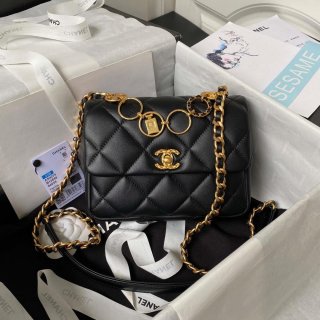 Chanel AS4274 Mini Flap Crossbody Bag Lambskin Black