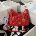 Chanel AS4323 Small Hobo Bag Shiny Crumpled Calfskin Gold Metal Red