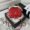 Chanel AP3485 Clutch With Chain Shiny Lambskin & Gold-Tone Metal Red