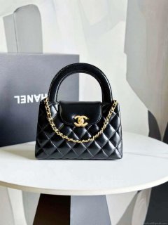 Chanel AS4416 Mini Shopping Bag shiny aged Calfskin gold tone metal Black