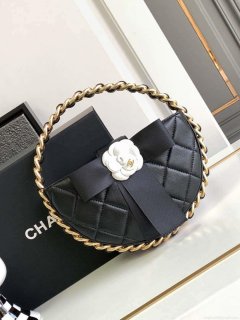 Chanel AP3583 Pouch Mixed Fibers 22CM Calfskin & Gold-Tone Metal Black