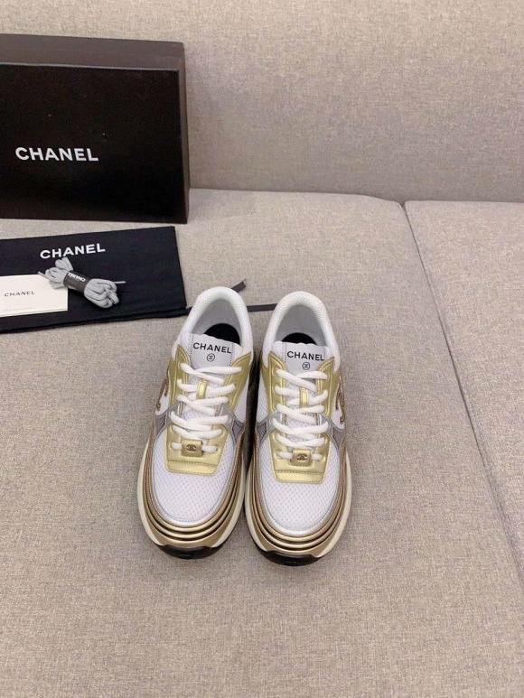 Chanel Women’s Sneaker G45077 Designer Trainers Fabric Laminated C90101