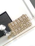 Chanel A90091 Limited Edition Pearl Metal CF Evening Flap Bag gold metal