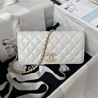 Chanel AP3363 Flap Baguette Bag Lambskin White