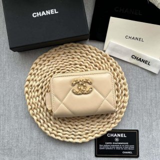 Chanel AP0945 CARD HOLDER Lambskin Beige