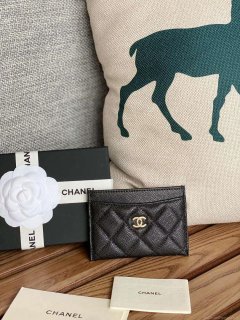 Chanel AP0213 Card Holder Calfskin Black