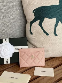 Chanel AP0213 Card Holder Calfskin Pink