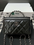 Chanel AP3593 Shiny Crumpled Calfskin Strass & Ruthenium-Finish Metal Black