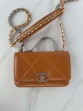 Chanel AP3267 19 Wallet on Chain Woc Shiny Lambskin Brown