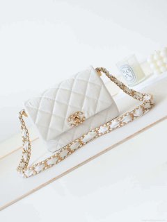 Chanel AS4423 Flap Lambskin bag White