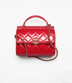 Chanel AS4511 Patent Calfskin & Gold-Tone Metal Red