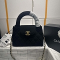 Chanel AS4416 Mini Shopping Bag Velvet gold tone metal Black