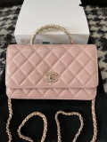 Chanel A96033 Woc Wallet on Chain With Small flower Handle Pink Lambskin