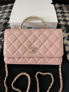 Chanel A96033 Woc Wallet on Chain With Small flower Handle Pink Lambskin