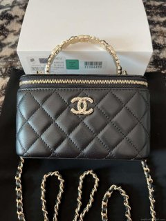 Chanel A96035 CLUTCH Lambskin Vanity Box bag Black