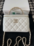 Chanel A96035 CLUTCH Lambskin Vanity Box bag White