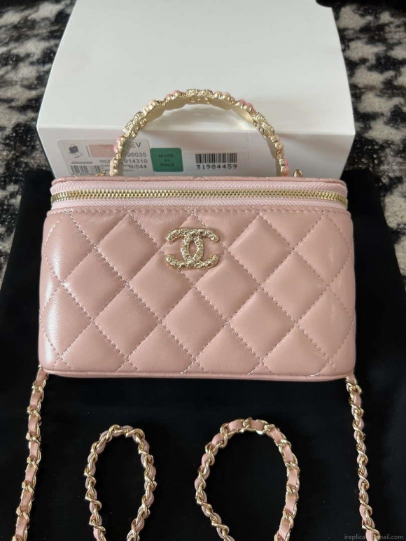 Chanel A96035 CLUTCH Lambskin Vanity Box bag Pink