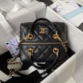 Chanel AS4201 Bag With Top Handle Calfskin Black