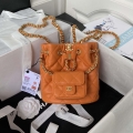 Chanel AS3947 Small Backpack Lambski & Gold-Tone Metal Orange