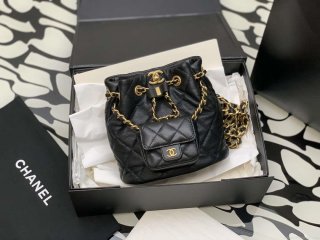 Chanel AS3947 Small Backpack Lambski & Gold-Tone Metal Black