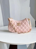 Chanel AP3647 23K Small Hobo Bag Lambskin Gold Metal Pink