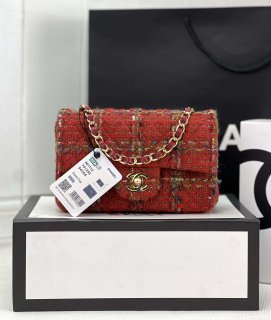 Chanel AS1116 Small Flap bag Woolen A69900 Red