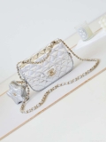 Chanel AS4646 MINI FLAP BAG & STAR COIN PURSE Mirror Calfskin Metallic Calfskin & Gold-Tone Metal Silver