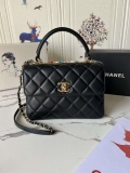 Chanel Trendy 24C Flap Bag With Top Handle Lambskin bag A92236 Black Multicolor Logo