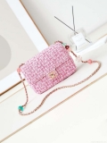 Chanel AS3783 Small Flap Bag 23P Tweed Gold-Tone Metal 18.5 cm Pink