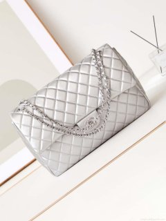 Chanel AS4661 Flap Bag CF Airport Calfskin & Silver-Tone Metal