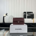 Chanel A01117 Flap Handbag Classic Bag Wine Red Lambskin