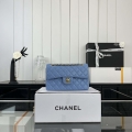 Chanel A01117 Flap Handbag Classic Bag Blue Lambskin