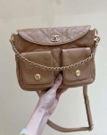 Chanel A99335 Hobo Bag Lambskin & Gold-Tone Metal Brown