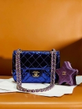 Chanel AS4646 MINI FLAP BAG & STAR COIN PURSE Mirror Calfskin Metallic Calfskin & Gold-Tone Metal Dark Purple