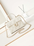 Chanel AS4711 Kelly Bag Calfskin gold tone metal White