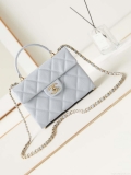 Chanel AS4711 Kelly Bag Calfskin gold tone metal Light Blue